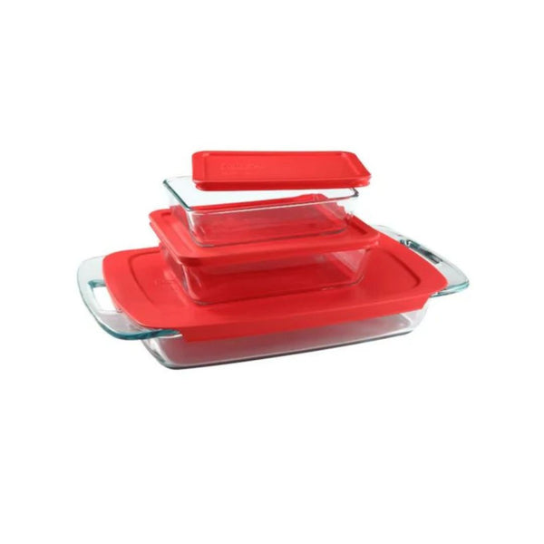 6 Piece Pyrex Easy Grab Bake & Store Glass Storage