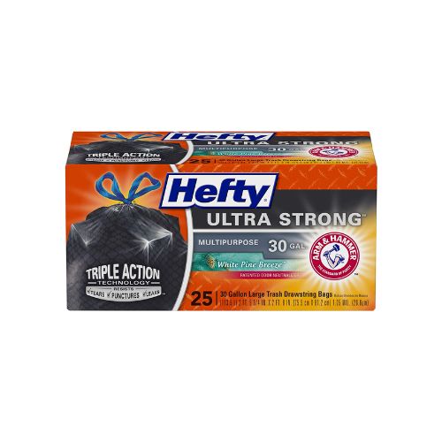 25-Count Hefty Ultra Strong Multipurpose Large Trash Bags , 30 Gallon Via Amazon