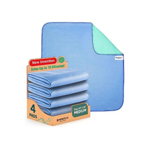 4-Pack Washable Underpads, Heavy Absorbency Reusable Bedwetting Incontinence Pads