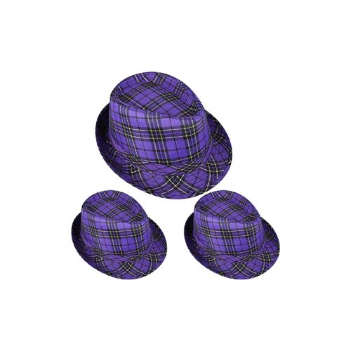 3 Pieces Mardi Gras Fedora Hat