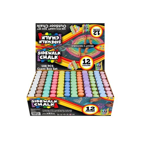 108 PCS Jumbo Sidewalk Chalk Set