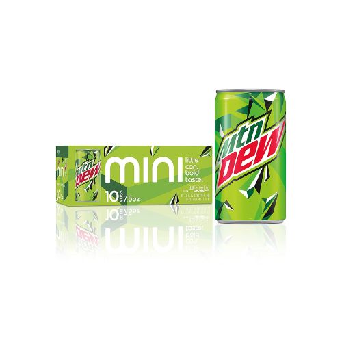 10-Pack Mountain Dew Soda, Mini Cans