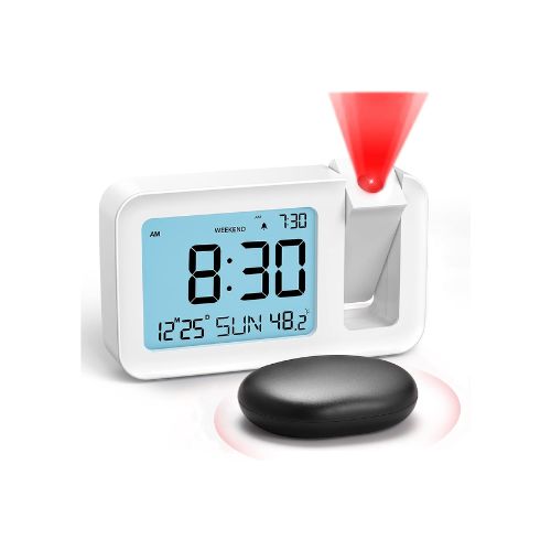 Bed Shaker With Projection Alarm Clock