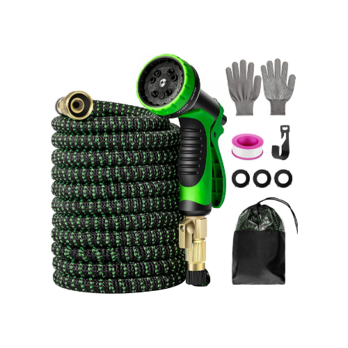 50ft Expandable Garden Hose with 10 Functional Nozzles Via Amazon