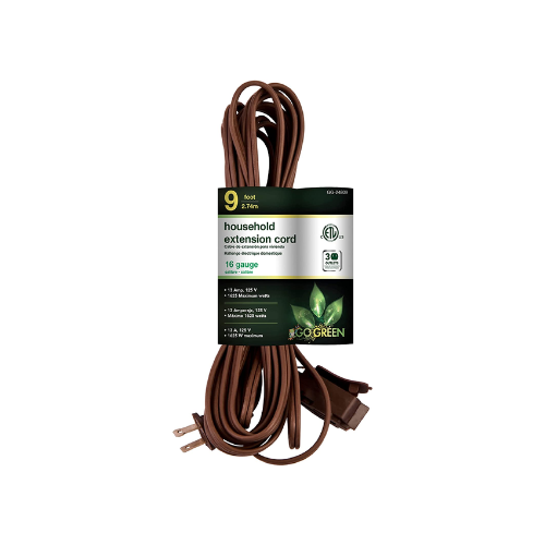 9 Foot Household Extension Cord, 3 Outlets Via Amazon