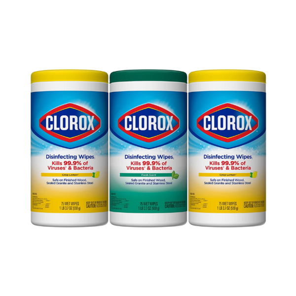 Clorox Disinfecting Wipes Value Pack, 75 Ct Each, Pack of 3 Via Amazon