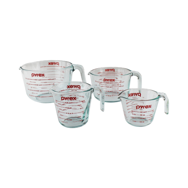 Pyrex Measuring Cup Set, 4 Pack, Clear Via Amazon