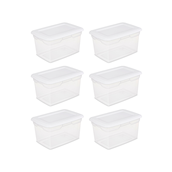 6 Sterilite 20 Qt Storage Boxes Via Walmart