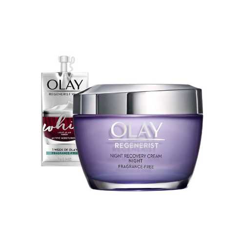 Olay Regenerist Night Recovery Cream Moisturizer + Whip Face Moisturizer via Amazon