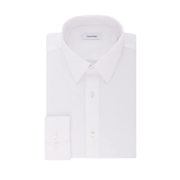 Calvin Klein Men's Regular Fit Non Iron Stretch Solid Dress Shirts Via Amazon