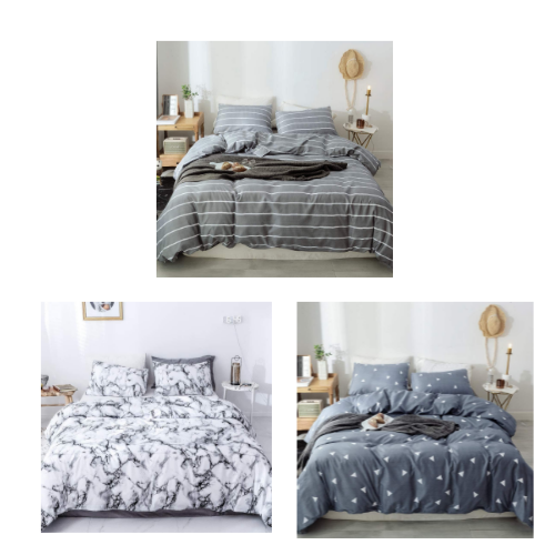 3 PCS Duvet Cover Set Queen Or King Printed Soft Microfiber  Via Amazon