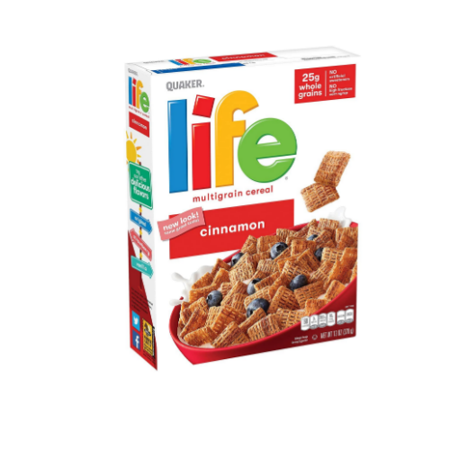 3 Pack Life Breakfast Cereal, Cinnamon, Via Amazon