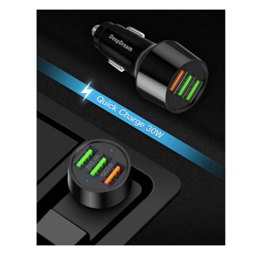 USB 3-Port Car Charger Adapter Via Amazon