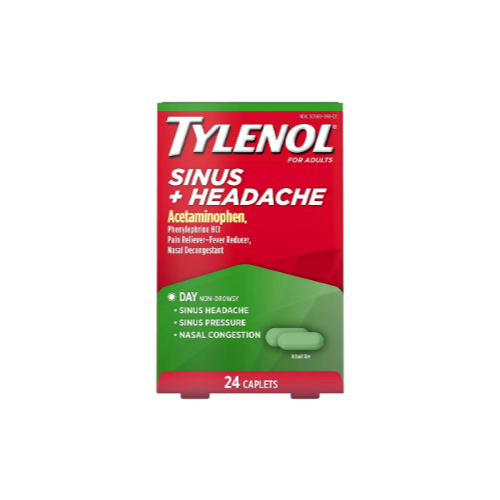 Tylenol Sinus + Headache Non-Drowsy Daytime Caplets, 24 ct Via Amazon