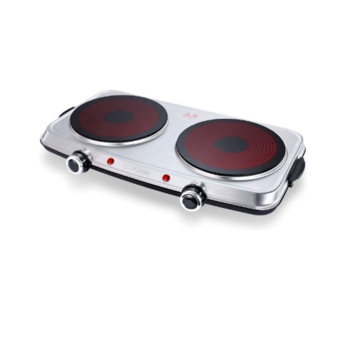 Electric Double Burner Hot Plates with Handles Via Amazon