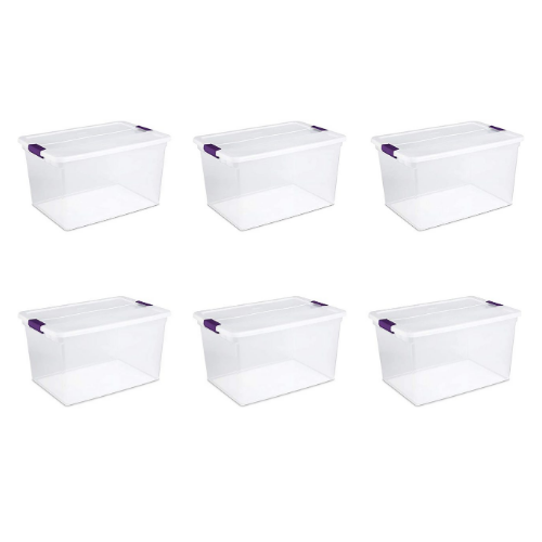 6-Pack Sterilite  62 Liter ClearView Latch Box Via Amazon