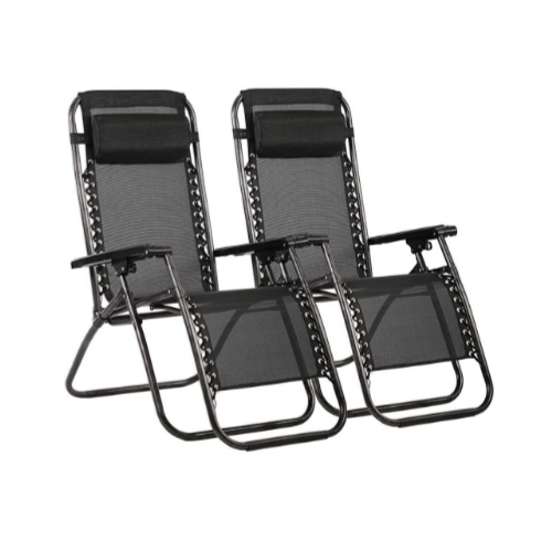 2 Pack Zero Gravity Chair Patio Lounge Recliners Adjustable Folding Via Amazon