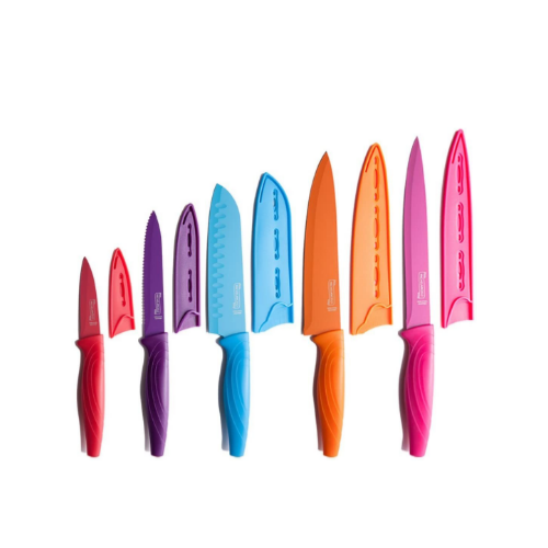 Colored Knife Set 10 Piece Via Amazon