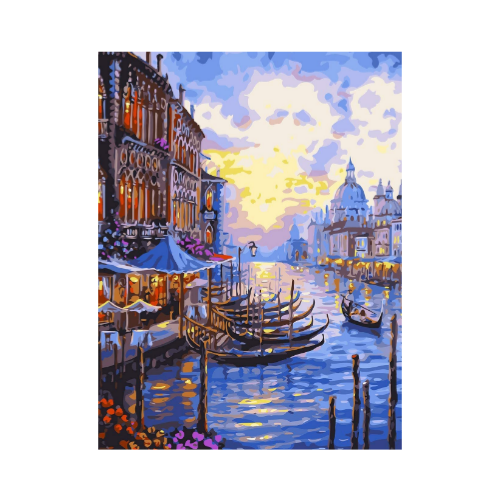 Paint by Numbers with Paint and Brushes, Seaside City (16×20 inch) Via Amazon