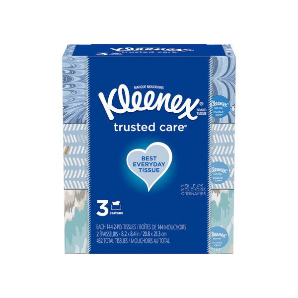 3 Boxes Kleenex Trusted Care Facial Tissues Via Amazon