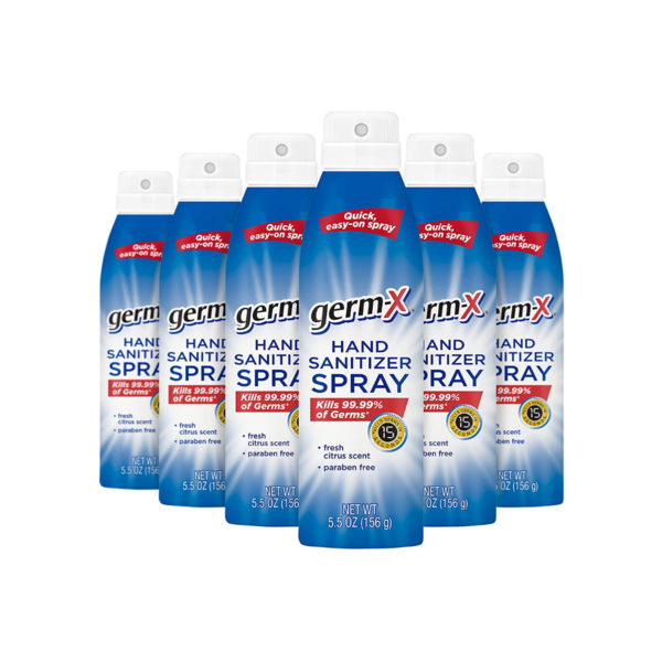 6 Bottles Of Germ-x Hand Sanitizer Spray Via Amazon