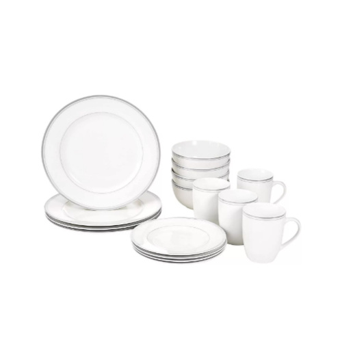 16 Pcs Cafe Stripe Kitchen Dinnerware Set Via Amazon