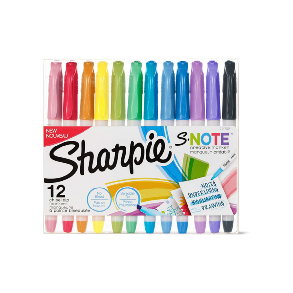 12 Pack Of Sharpie S-Note Creative Assorted Colors Markers Via Amazon