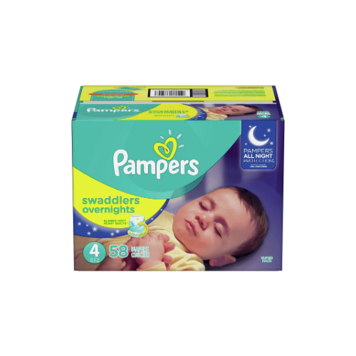 Pampers Swaddlers Overnights Disposable Baby Diapers (Size 3-6) Via Amazon