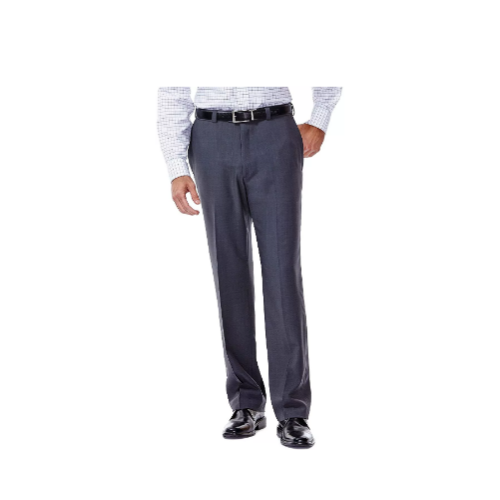 Haggar Men's eCLo Stria Expandable-Waist Plain-Front Dress Pant Via Amazon