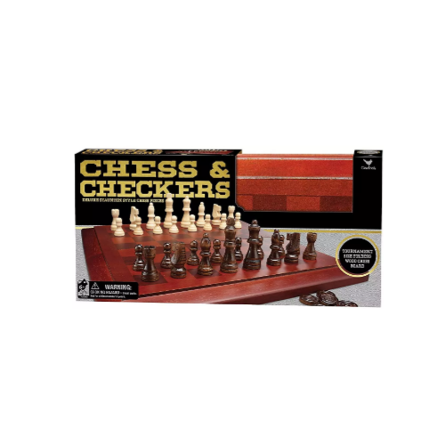Spin Master, Inc Chess & Checkers Set with Wooden Board Via Amazon