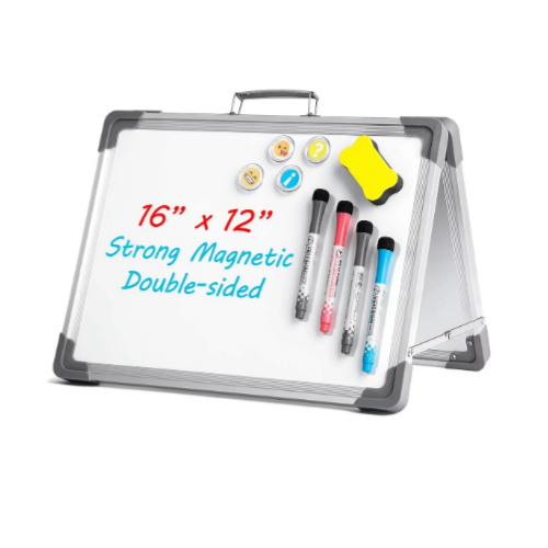 16×12 Inch Foldable Double Sided Magnetic Dry Erase White Board + Accessories Via Amazon