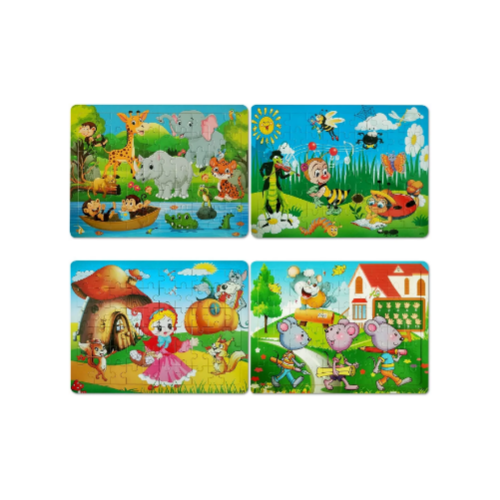 4 Pack 60 Pieces Wooden Jigsaw Puzzles via Amazon