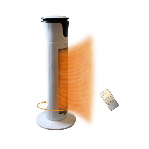 Ceramic Tower Heaters with Adjustable Thermostat Via Amazon