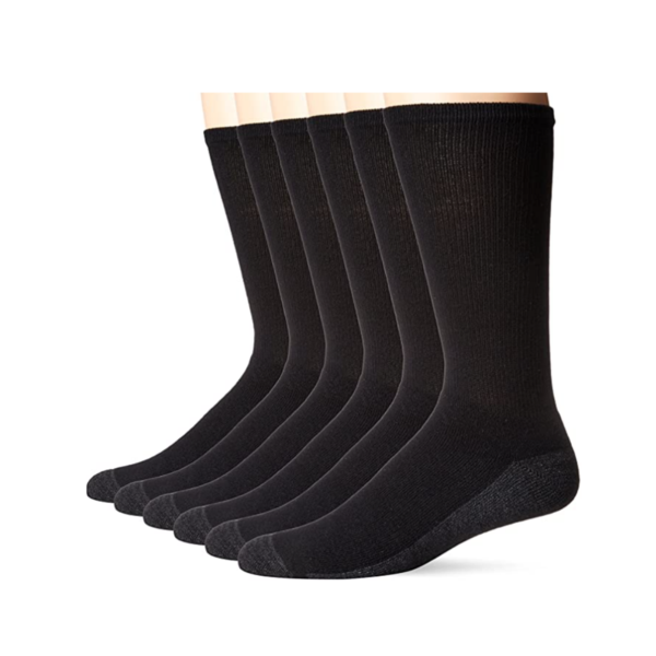 6 Pairs Of Hanes ComfortBlend Crew Max Men's Cushion Socks Via Amazon