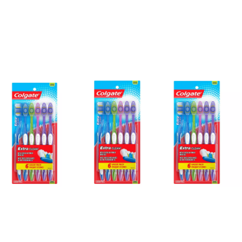 3 Packs Colgate Extra Clean Full Head Toothbrush (18 Pcs Total) Via Amazon