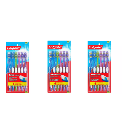 3 Packs Colgate Extra Clean Full Head Toothbrush Via Amazon