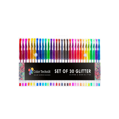 Set of 30 Glitter Gel Pens Via Amazon