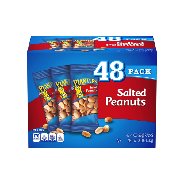 Pack of 48 Planters Salted Peanuts Via Amazon