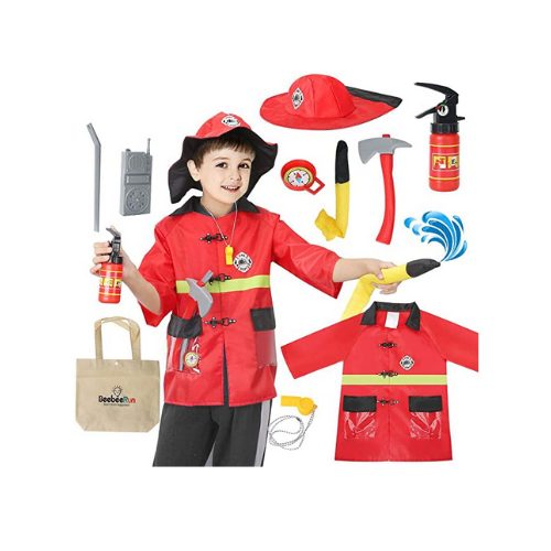 Kids Fireman Costume Role Play Kit Set via Amazon