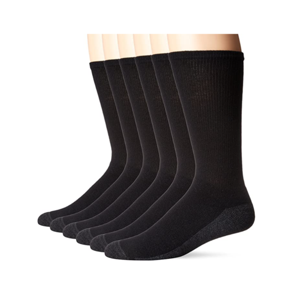 6 Pairs Of Hanes ComfortBlend Crew Max Men's Cushion Socks Via Amazon