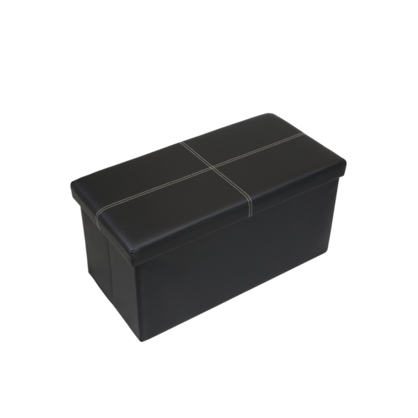 Memory Foam Folding Storage Ottoman Bench with Faux Leather (2 Colors) Via Walmart