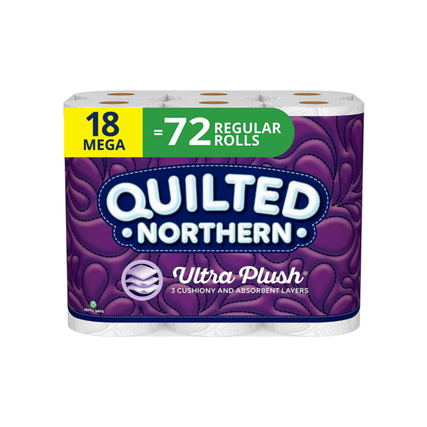 18 Mega (72 Regular) Rolls Of Quilted Northern Toilet Paper via Amazon