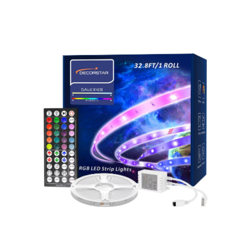 32.8ft Color Changing Led Lights with 44 Keys Remote Control Via Amazon