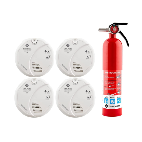 4 First Alert Smoke and Carbon Monoxide Detectors And Fire Extinguisher
Via Amazon