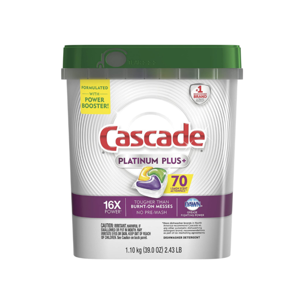 70 Cascade Platinum Plus Lemon Dishwasher Detergent Actionpacs
Via Amazon