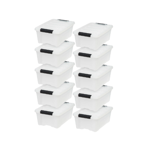 10 IRIS 12 Qt Clear Plastic Storage Boxes with Latches Via Walmart