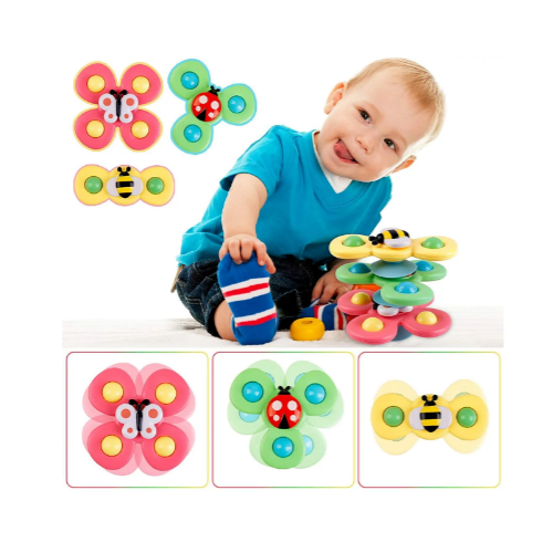 3 Piece Suction Cup Spinning Toys Via Amazon