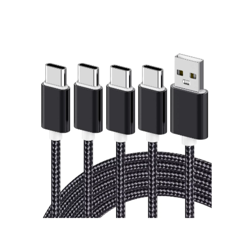 4 Pack Type C Charger Nylon Braided Cord Via Amazon