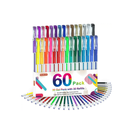 30 Colored Gel Pen with 30 Refills via Amazon