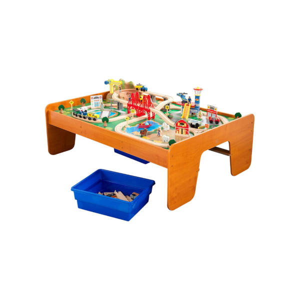 100 Piece KidKraft Ride Around Town Wooden Train Set and Table Via Amazon